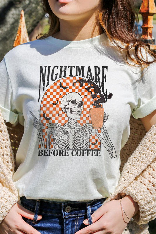 NIGHTMARE BEFORE COFFEE, UNISEX SHORT SLEEVE