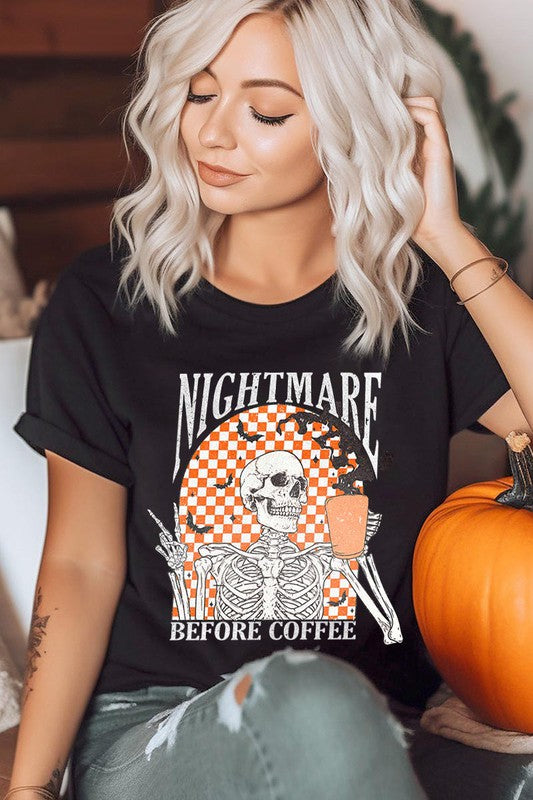 NIGHTMARE BEFORE COFFEE, UNISEX SHORT SLEEVE