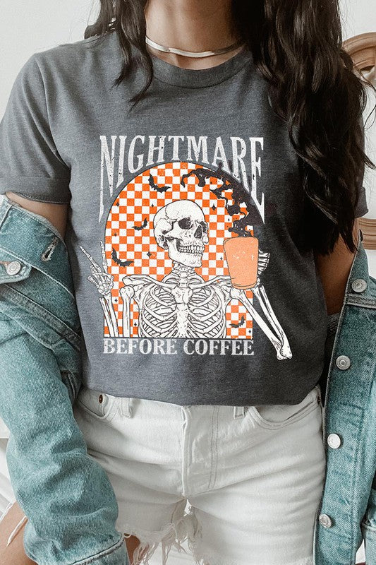 NIGHTMARE BEFORE COFFEE, UNISEX SHORT SLEEVE