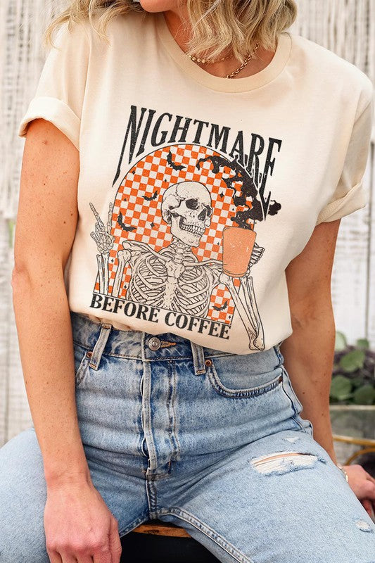 NIGHTMARE BEFORE COFFEE, UNISEX SHORT SLEEVE