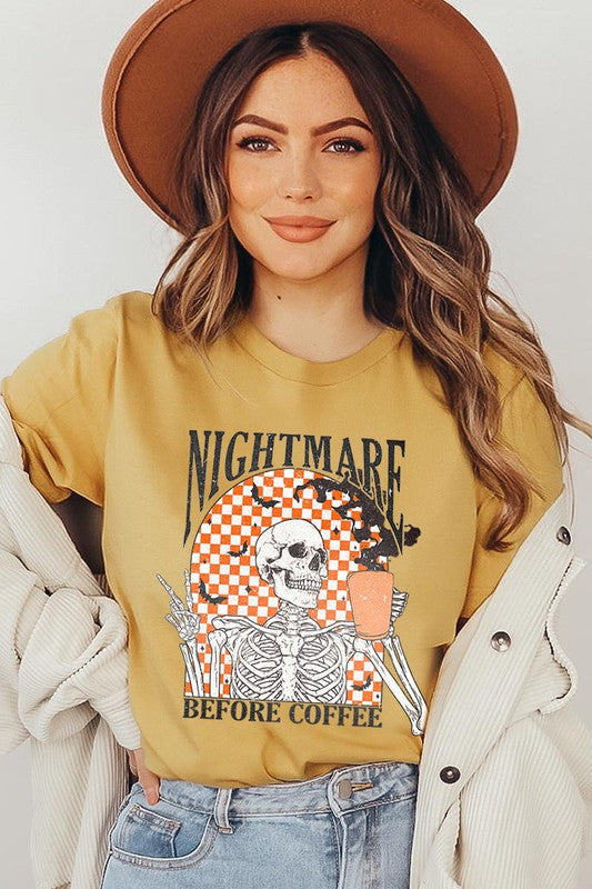 NIGHTMARE BEFORE COFFEE, UNISEX SHORT SLEEVE