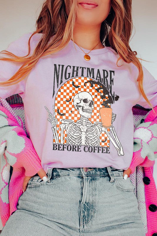 NIGHTMARE BEFORE COFFEE, UNISEX SHORT SLEEVE