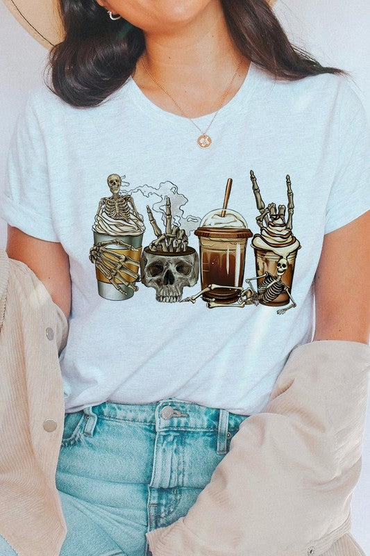 SKELETON COFFEE CUPS UNISEX SHORT SLEEVE