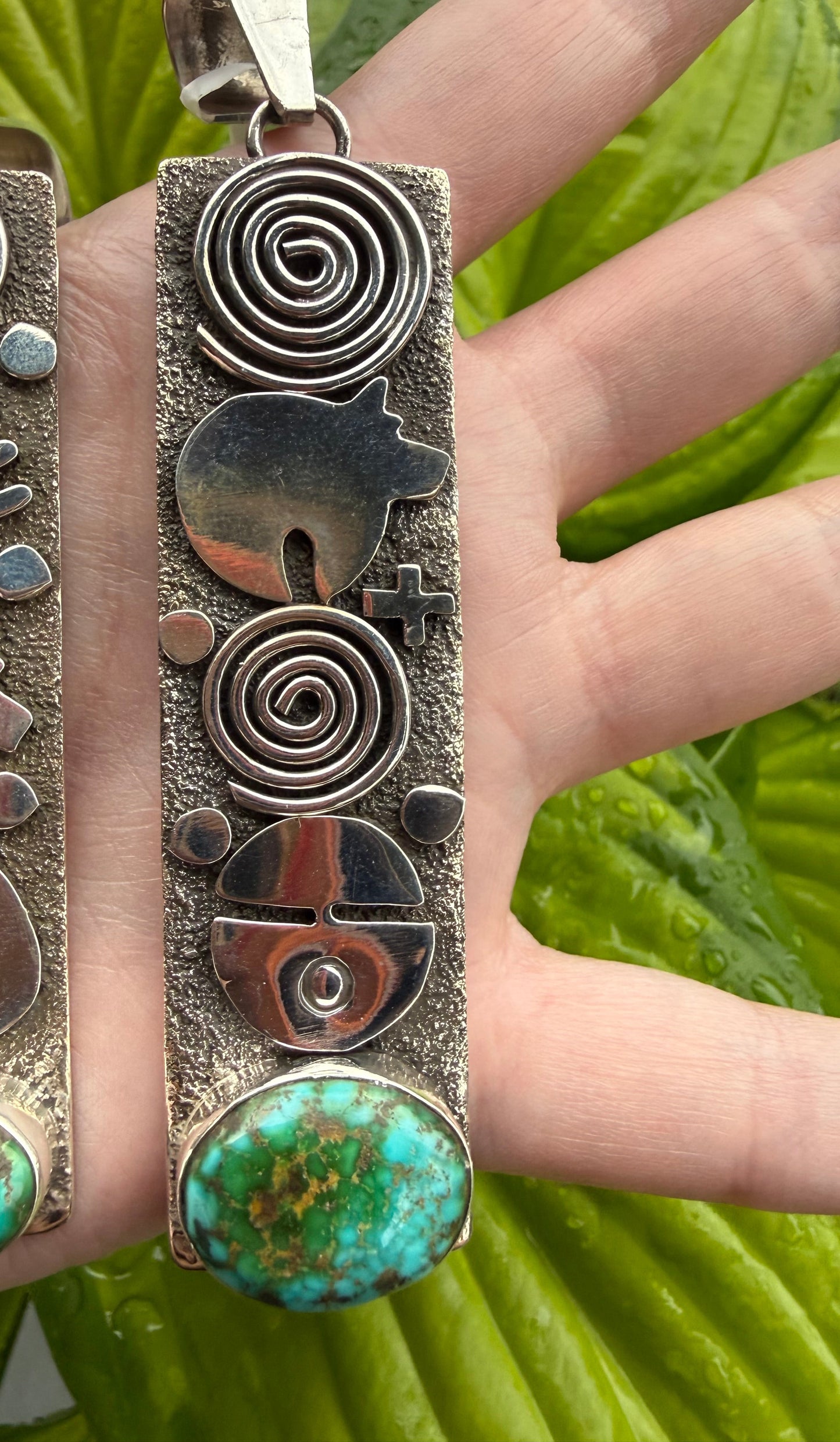 Navajo Turquoise Storyteller Pendant By Alex Sanchez