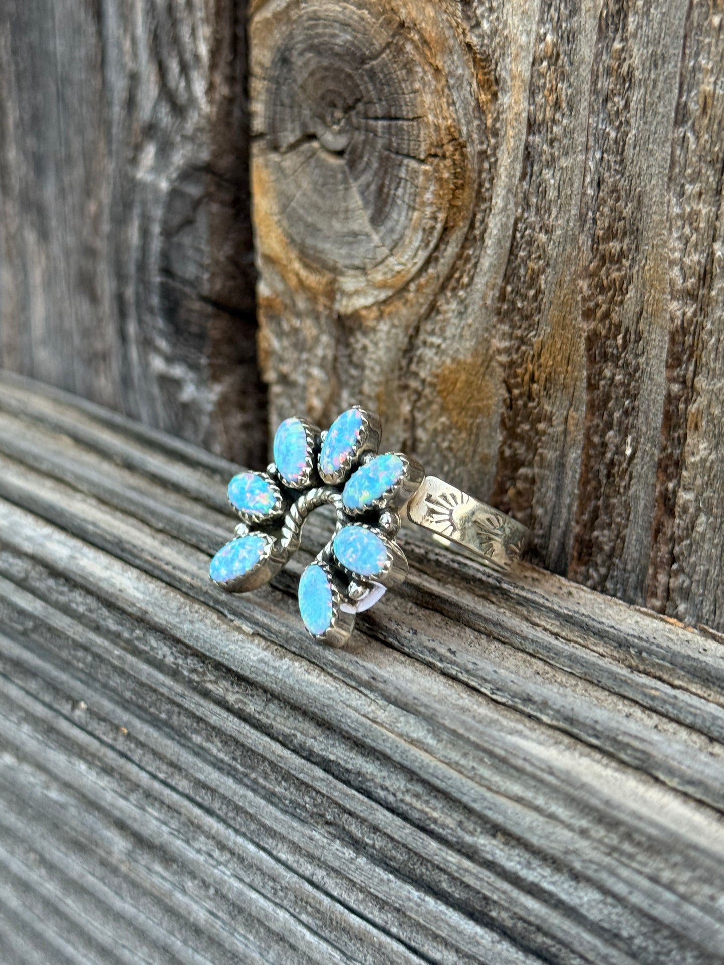 Naja Sterling Silver 925 and Fire Opal Women's Ring Adjustable