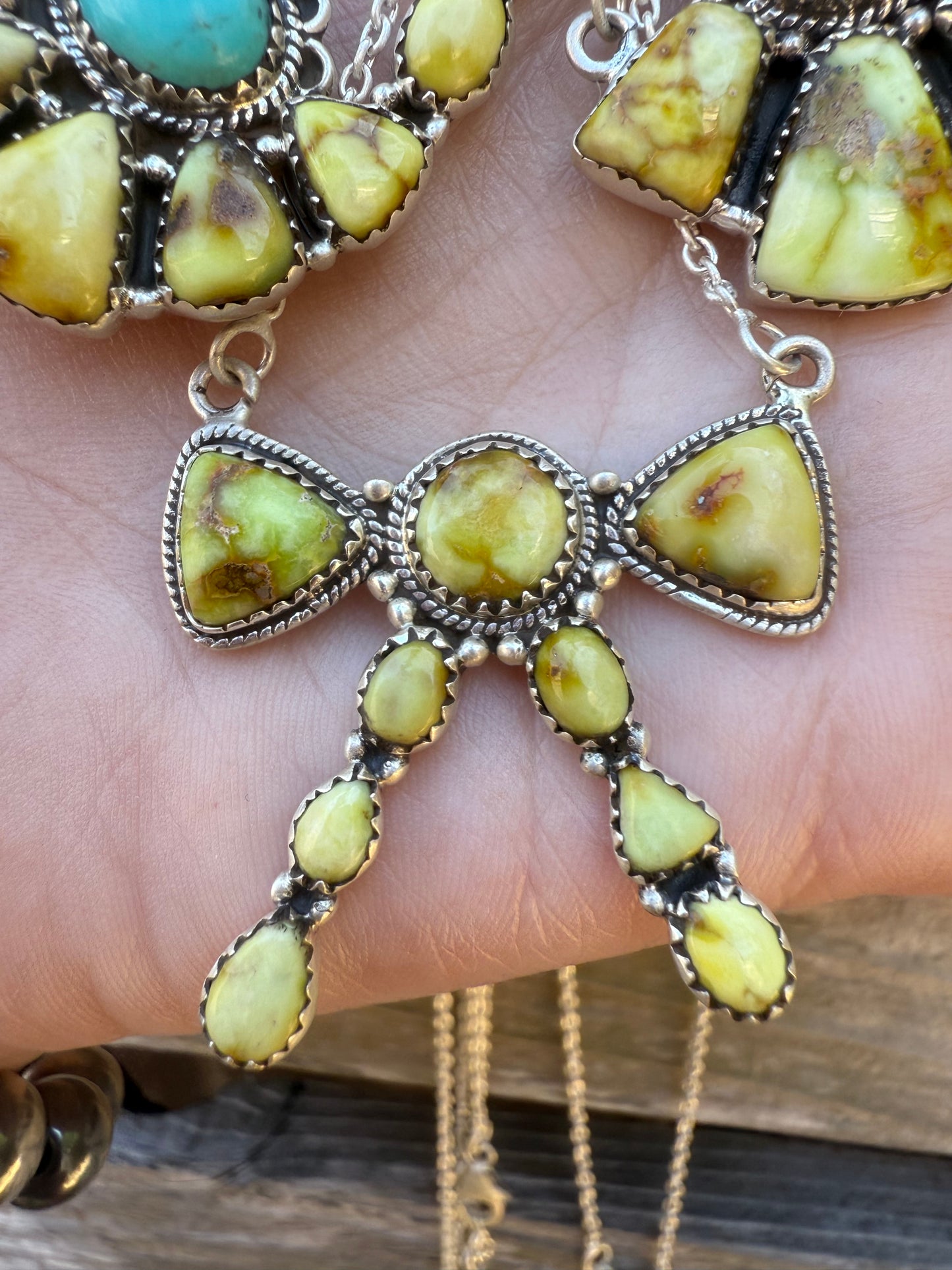 Palomino and Kingman Turquoise Sterling Silver Necklaces