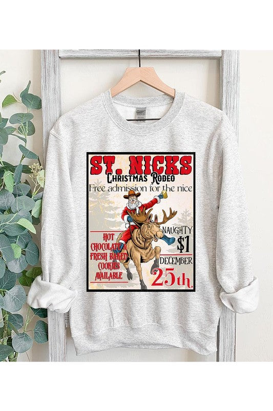 ST NICKS CHRISTMAS RODEO UNISEX FLEECE SWEATSHIRT