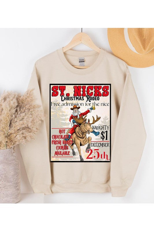 ST NICKS CHRISTMAS RODEO UNISEX FLEECE SWEATSHIRT