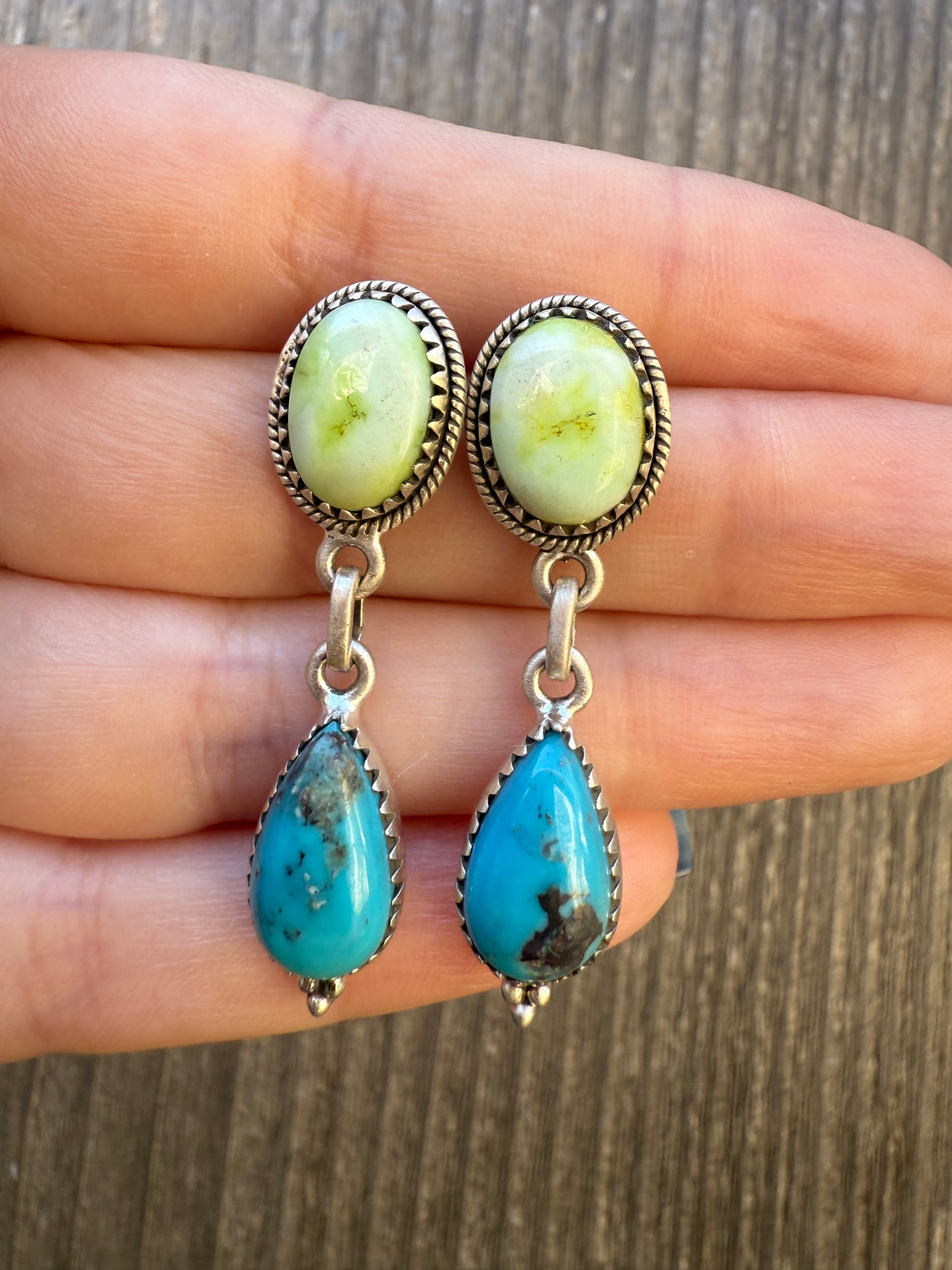 Palomino and Kingman Dangle Sterling Silver Earring