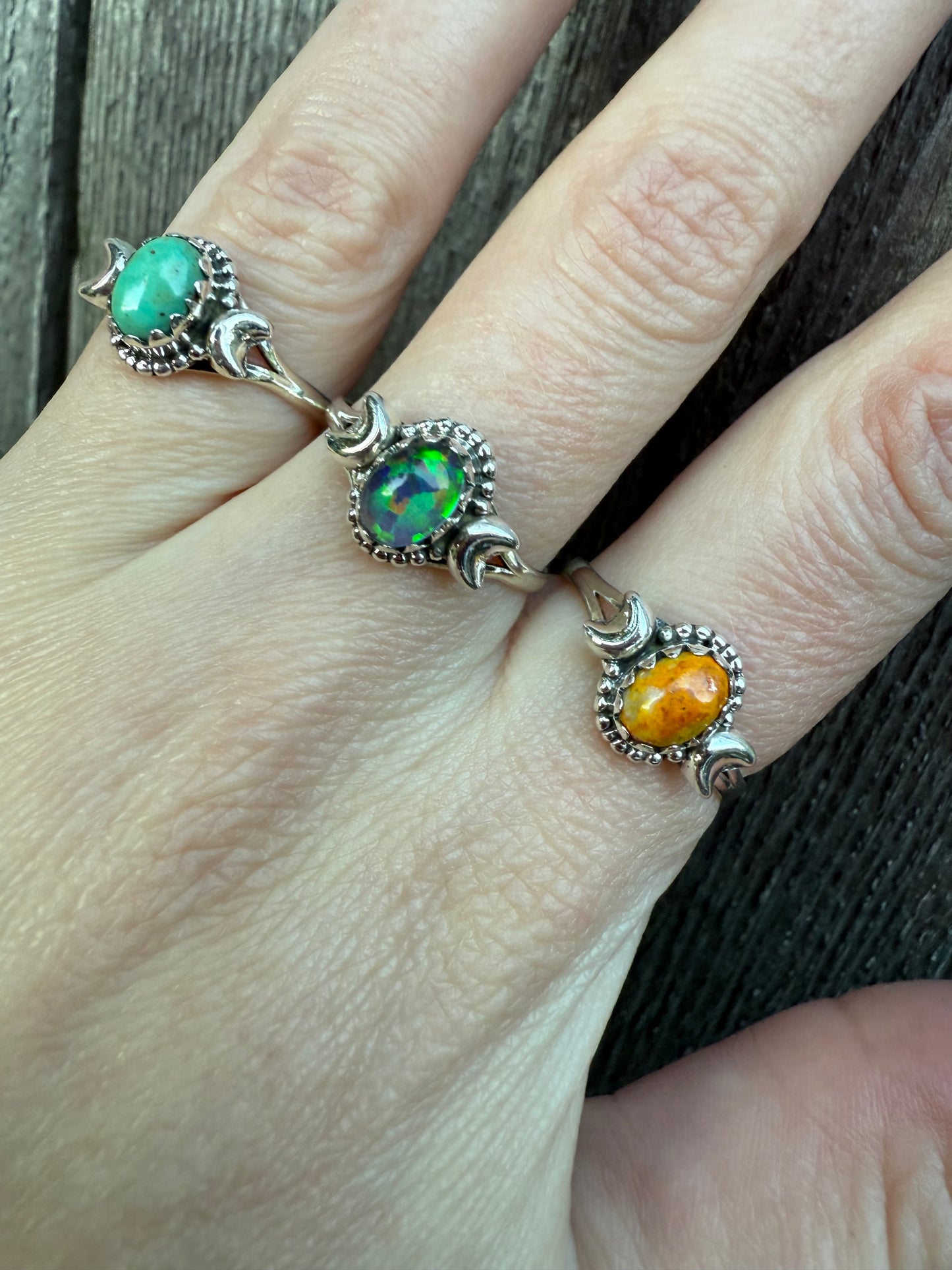 Crescent Moon Sterling Silver Ring