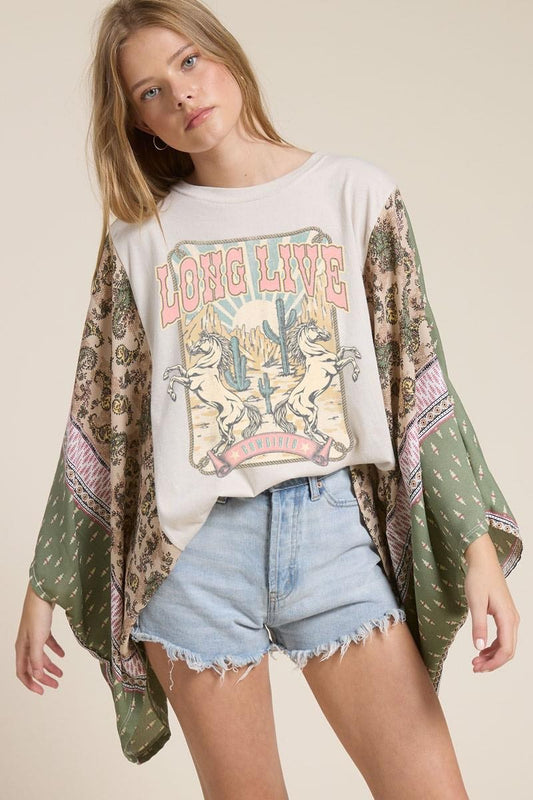 * PREORDER* Long Live Cowgirls Vintage Kaftan Graphic Top