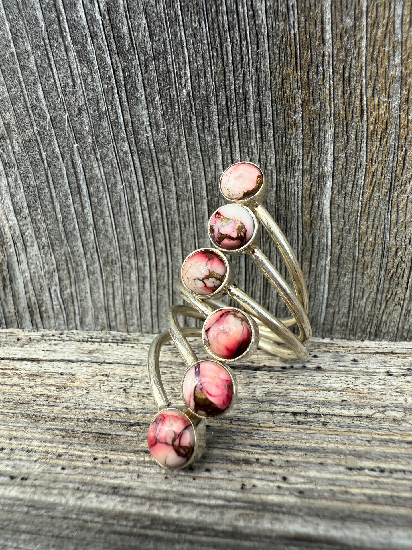 Rose Dahlia Spiral Sterling Silver 925 Women's Ring