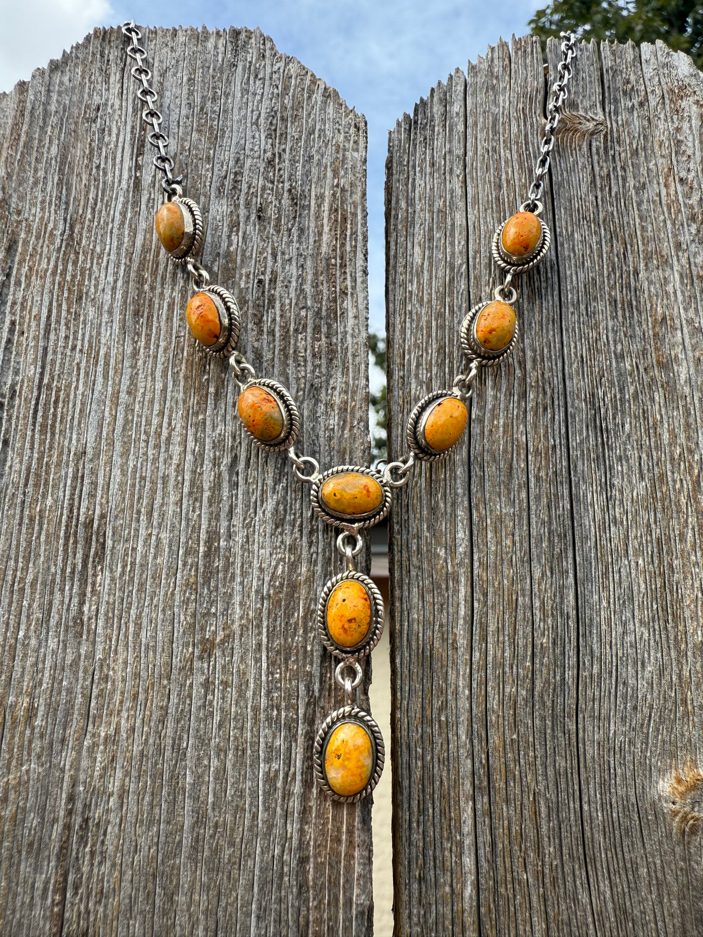 Bumblebee Jasper Elegant Lariat Sterling Silver 925 Necklace