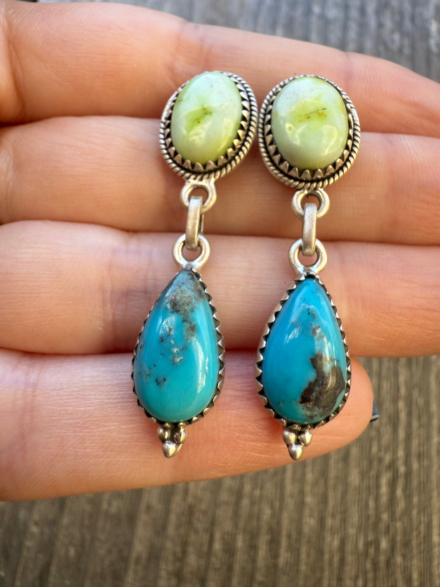 Palomino and Kingman Dangle Sterling Silver Earring