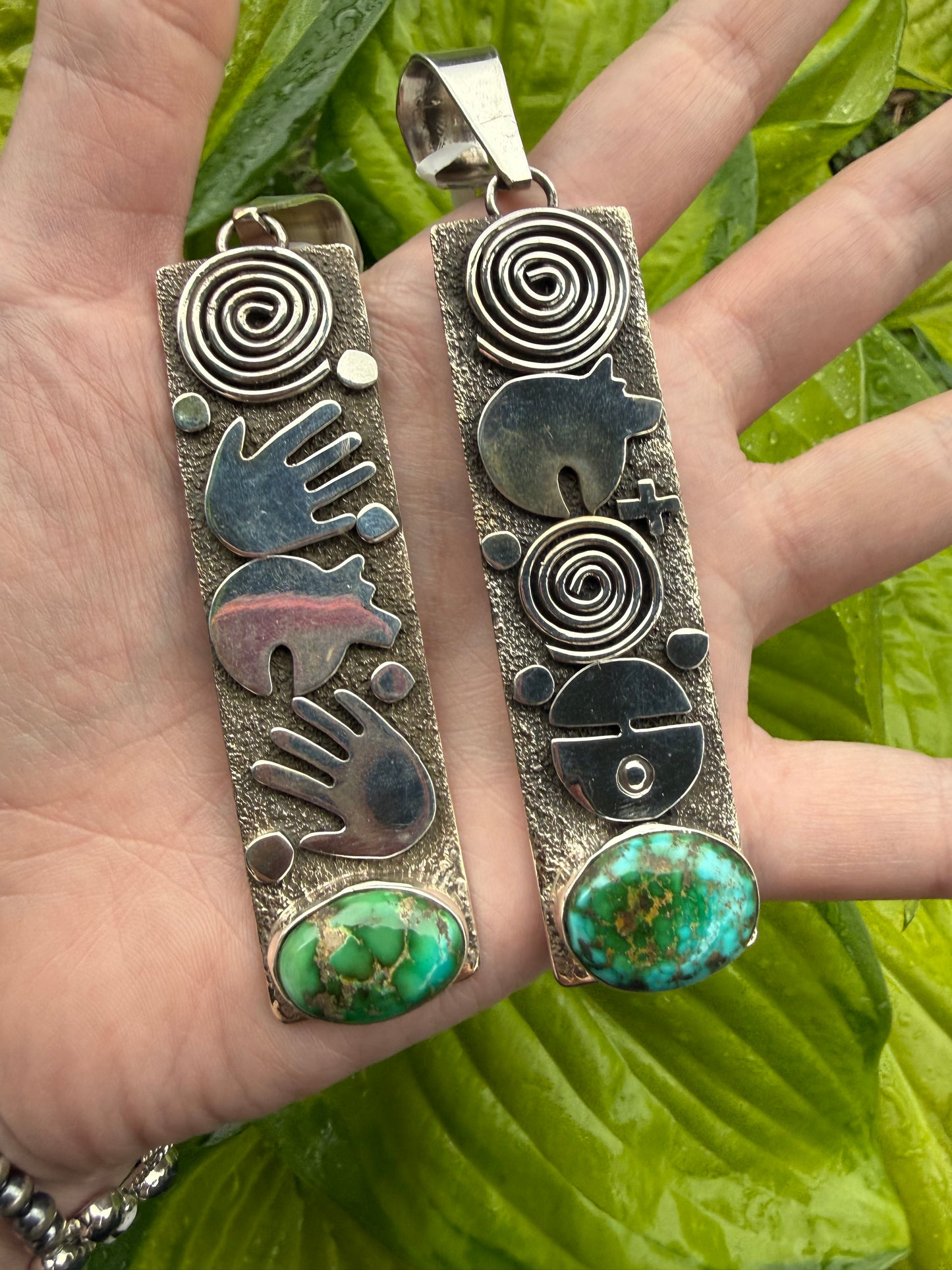 Navajo Turquoise Storyteller Pendant By Alex Sanchez