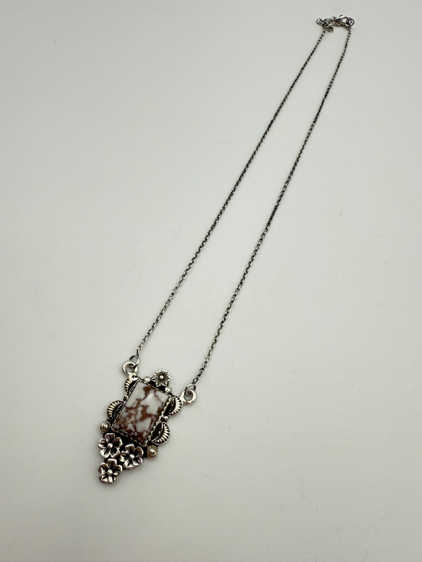 Wild Horse Gemstone Flower Accent Necklace