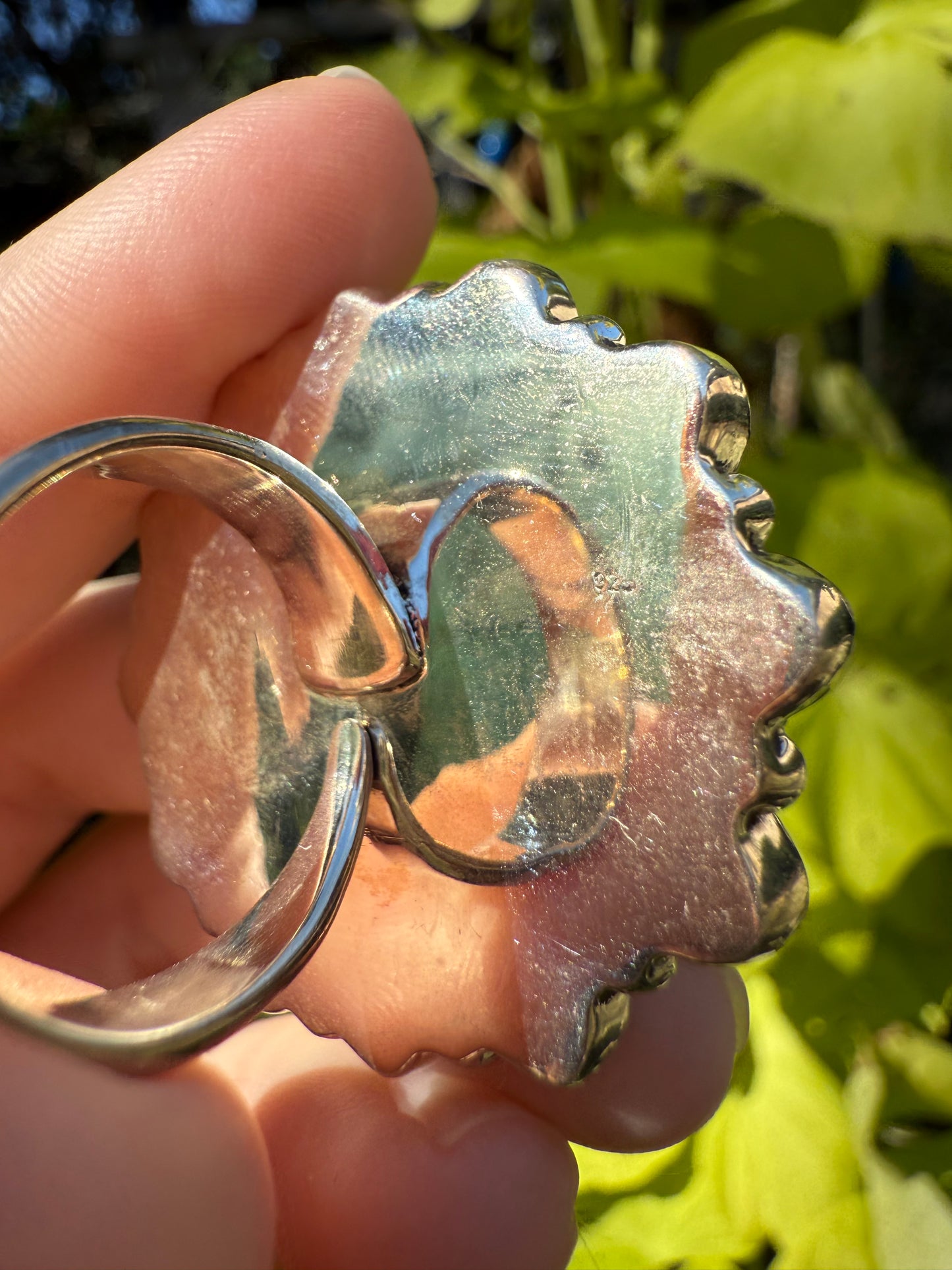 Pink Conch Statement Sterling Silver Balloon Opal Rings