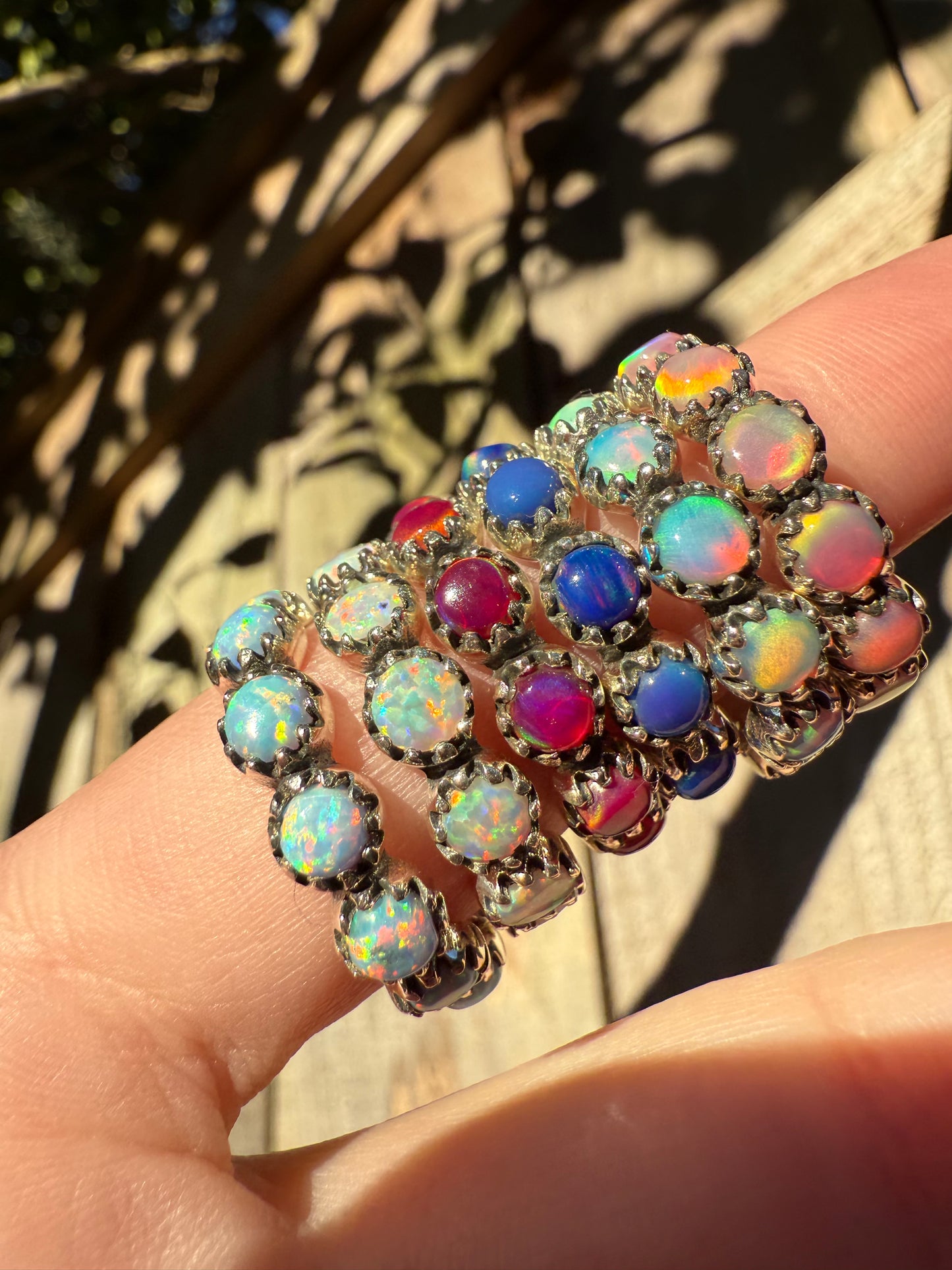 Balloon Opal Infinity Sterling Silver 925 Ring