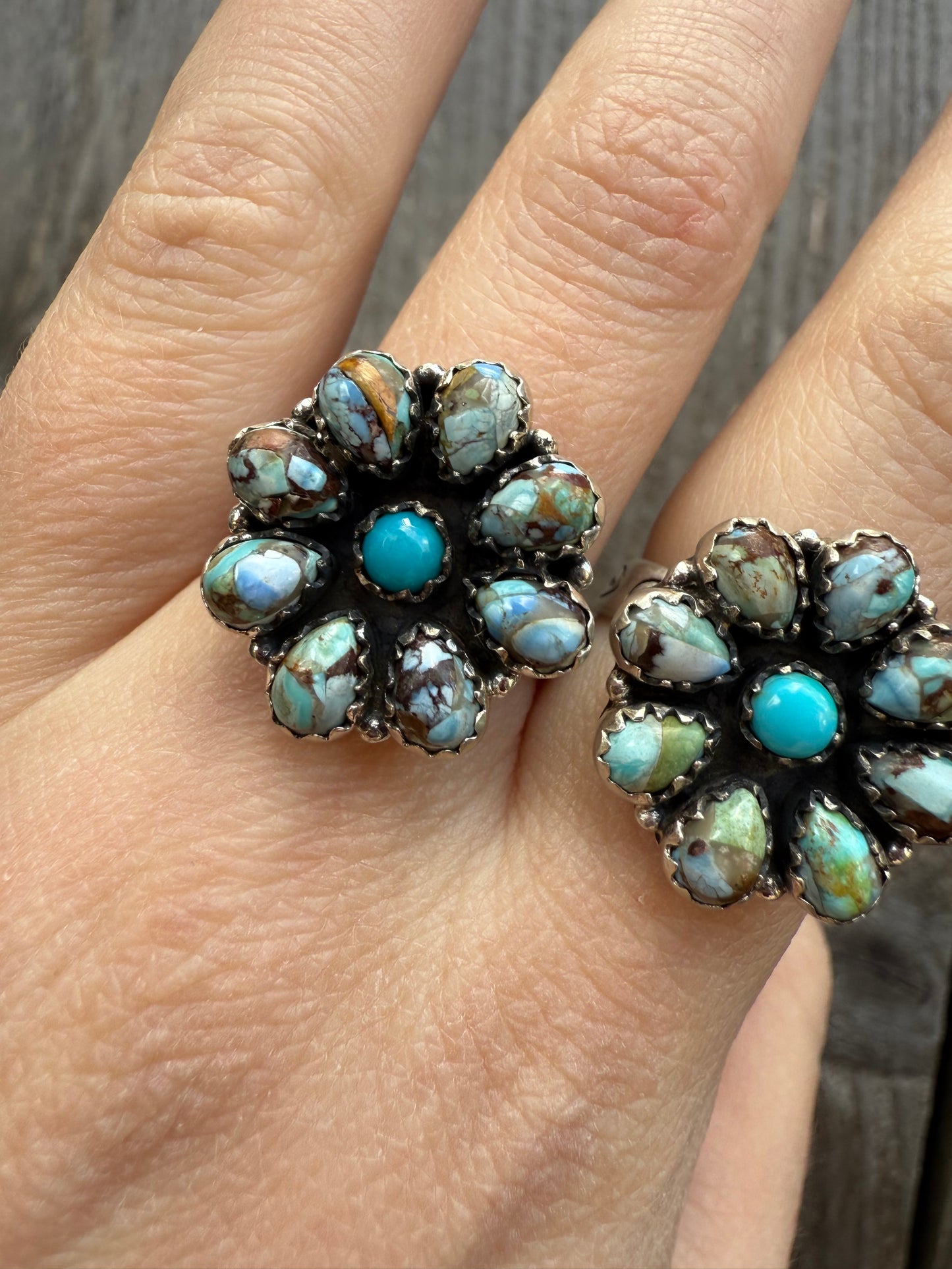 Golden Hills Kingman Full Flower Sterling Silver Adjustable Ring