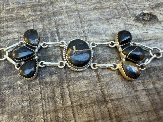 BlackJack Turquoise Chocker Sterling Silver Necklace