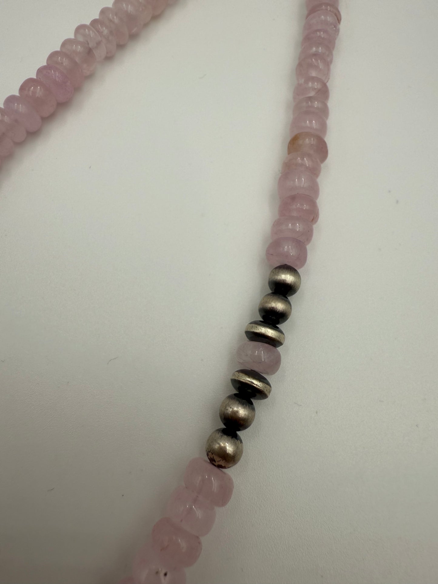 Rose Quartz Desert Pearl Sterling Silver Necklace