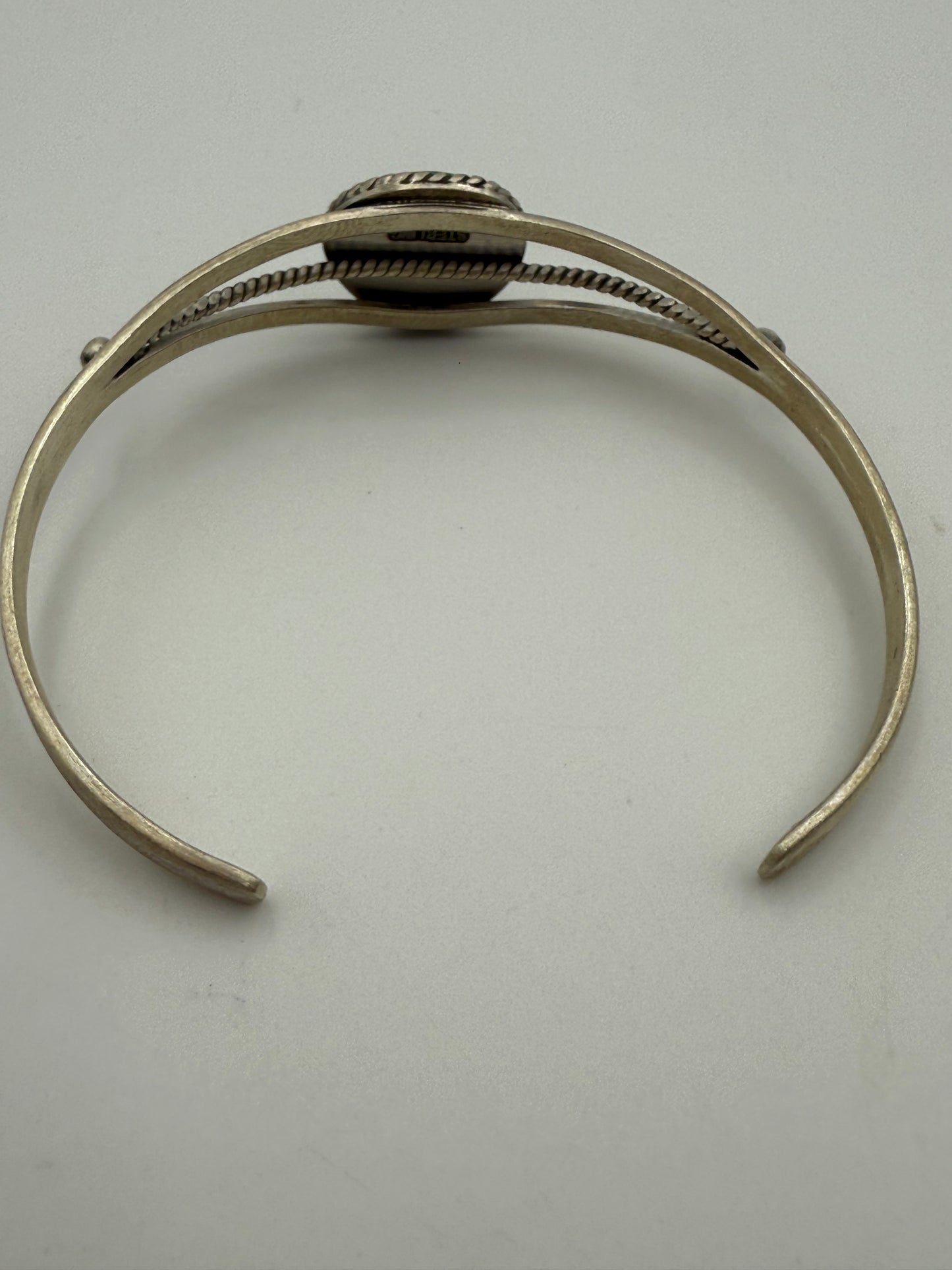 Sonoran Gold & Whitewater Turquoise Statement Rope Style Sterling Silver Cuff