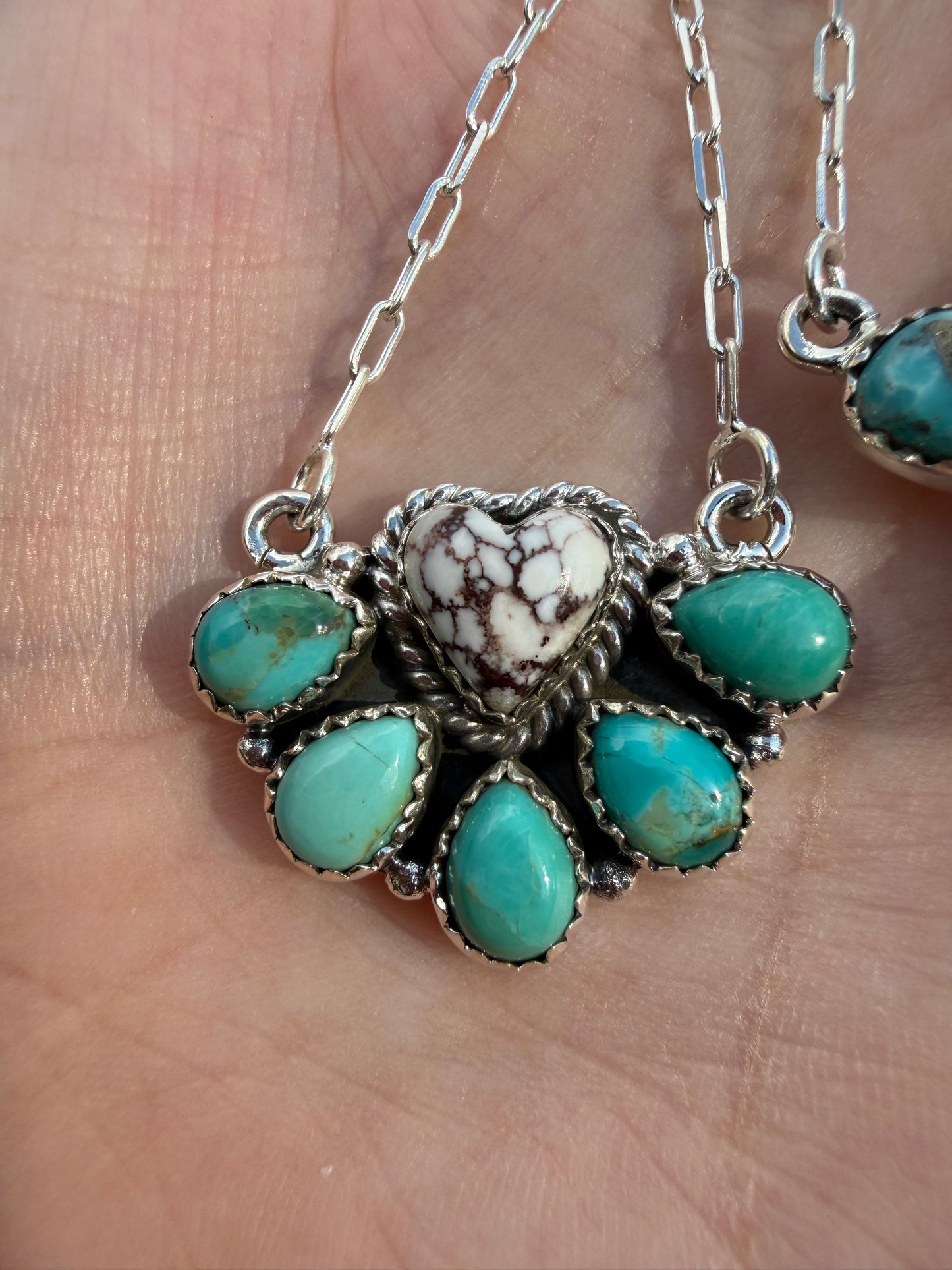 Whitewater Butterfly and Heart Half Cluster Sterling Silver Necklace