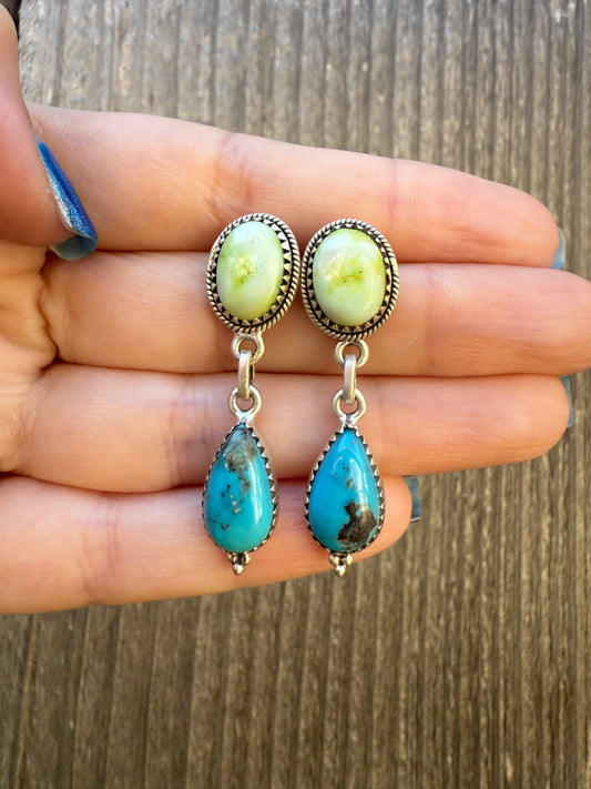 Palomino and Kingman Dangle Sterling Silver Earring