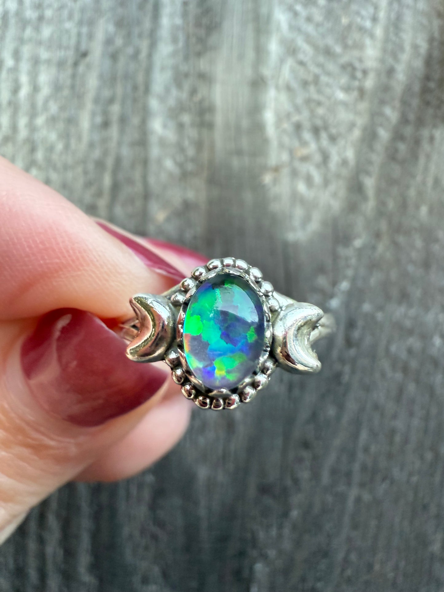 Crescent Moon Sterling Silver Ring