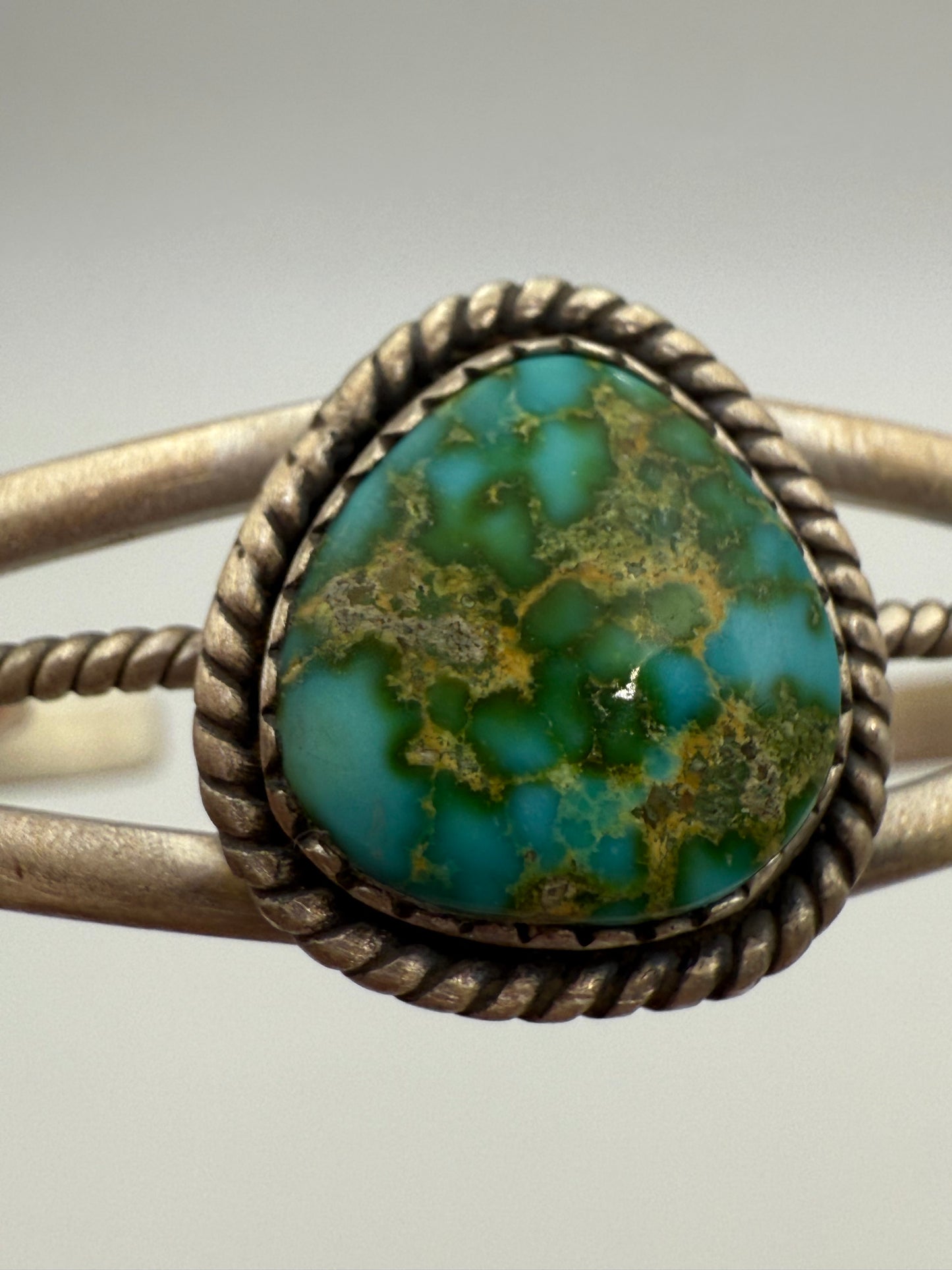 Sonoran Gold & Whitewater Turquoise Statement Rope Style Sterling Silver Cuff