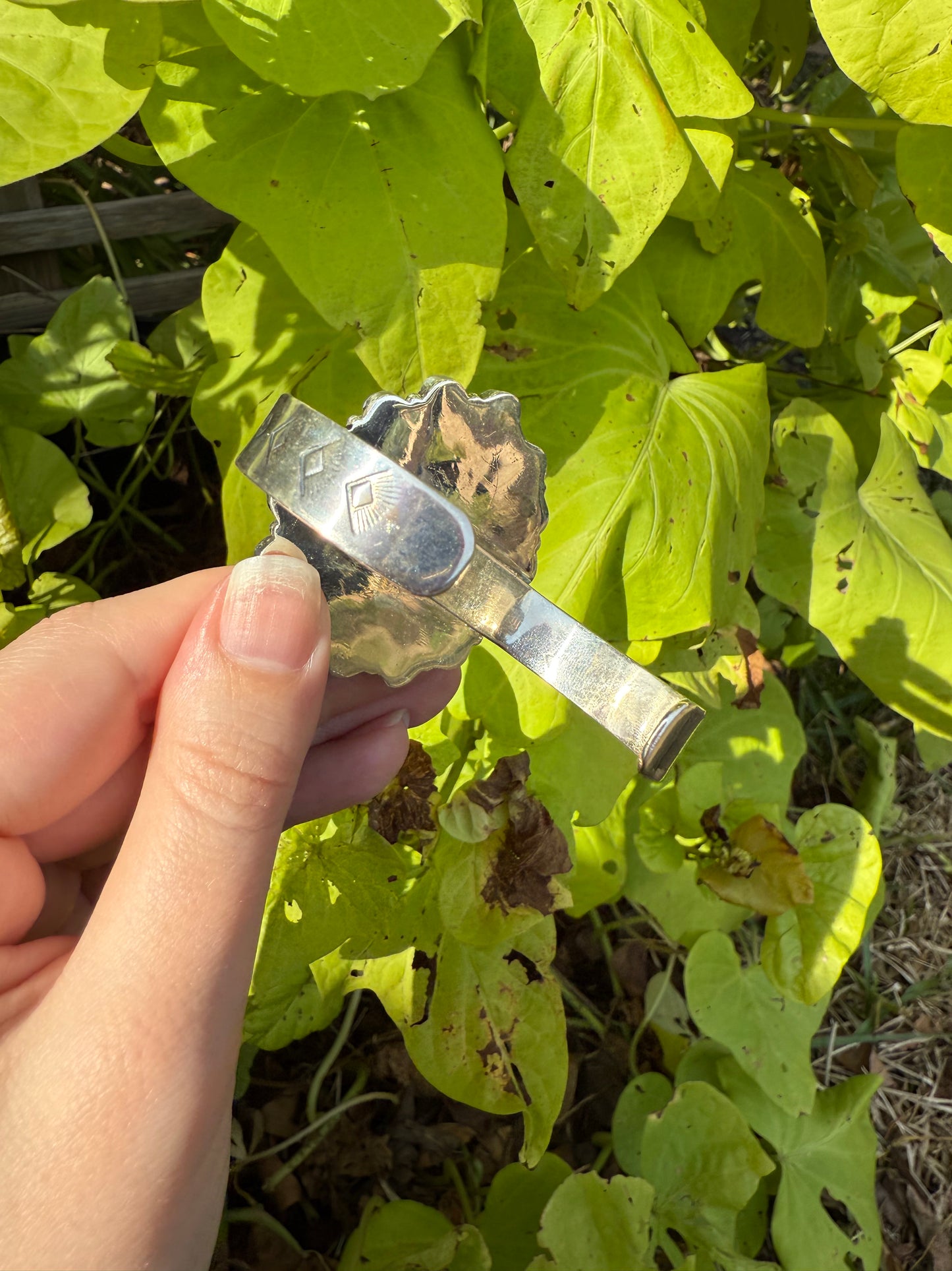 Checkered Pink and Blue Balloon Opal Statement Sterling Silver Cuff