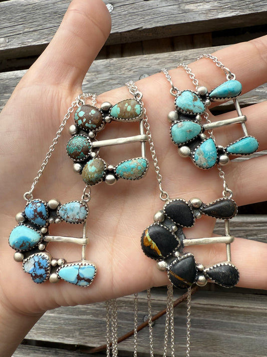 Belt Buckle Premium Turquoise Sterling Silver Necklace