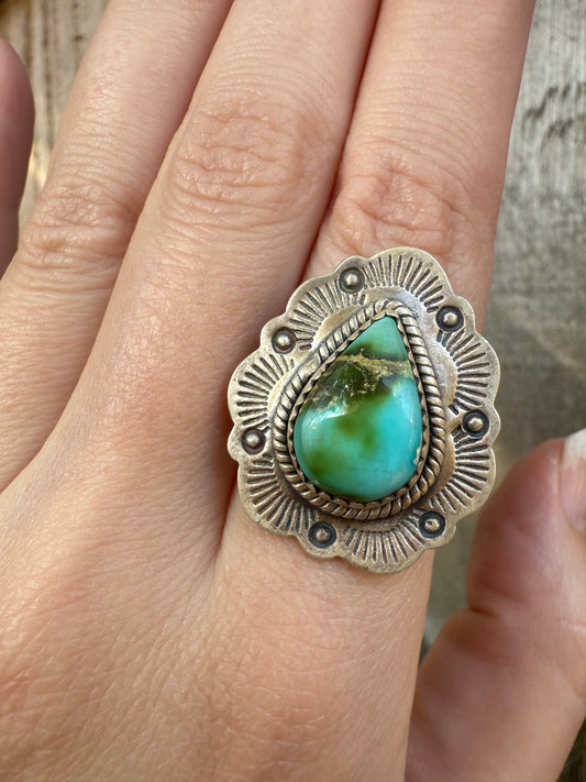 Sonoran Gold Turquoise Sterling Silver Accent Ring