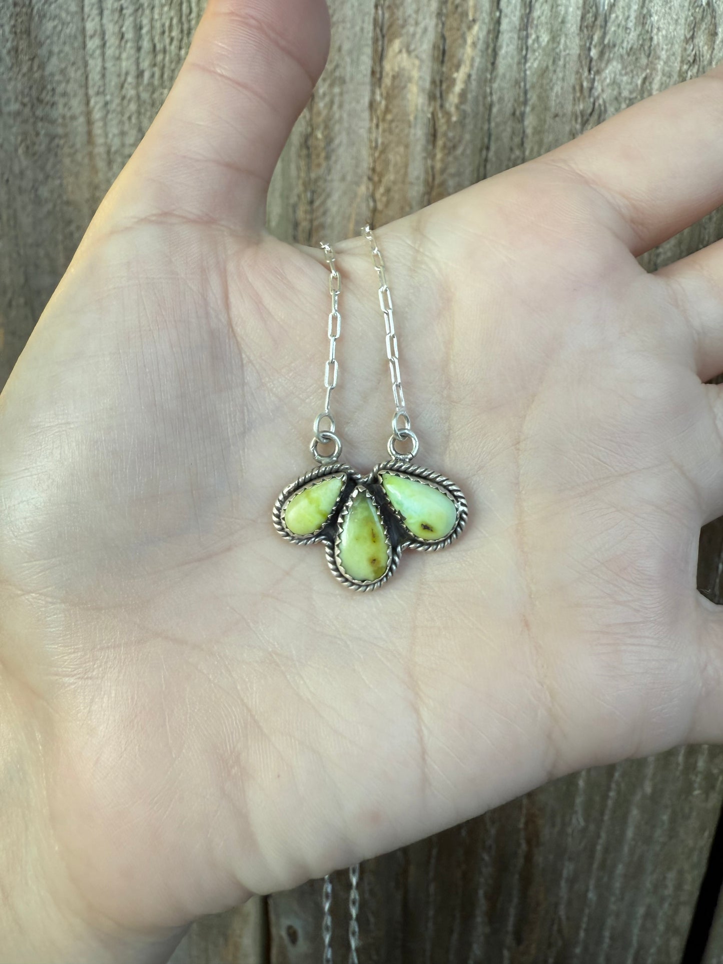 Palomino Turquoise Triple Stone Sterling Silver Necklace