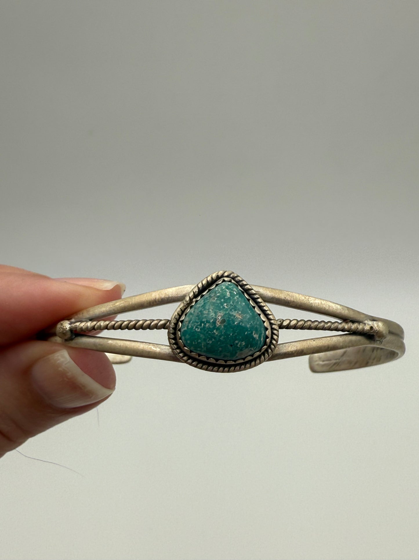 Sonoran Gold & Whitewater Turquoise Statement Rope Style Sterling Silver Cuff