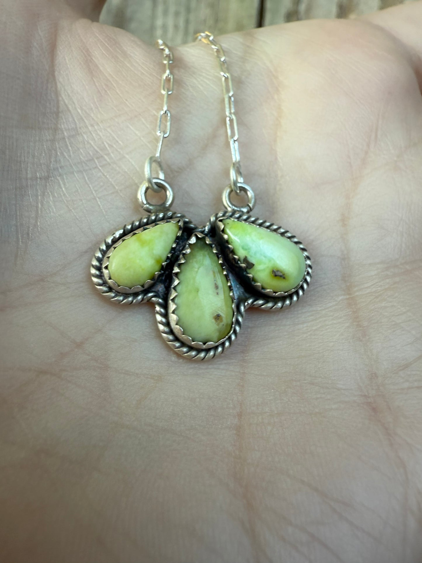 Palomino Turquoise Triple Stone Sterling Silver Necklace