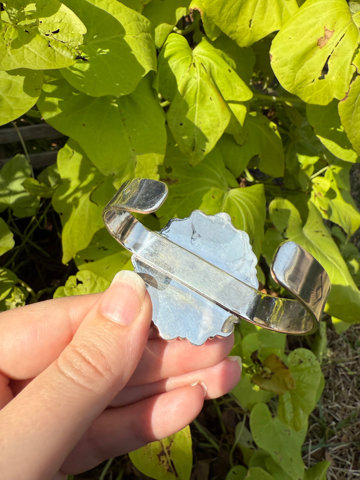 Checkered Pink and Blue Balloon Opal Statement Sterling Silver Cuff
