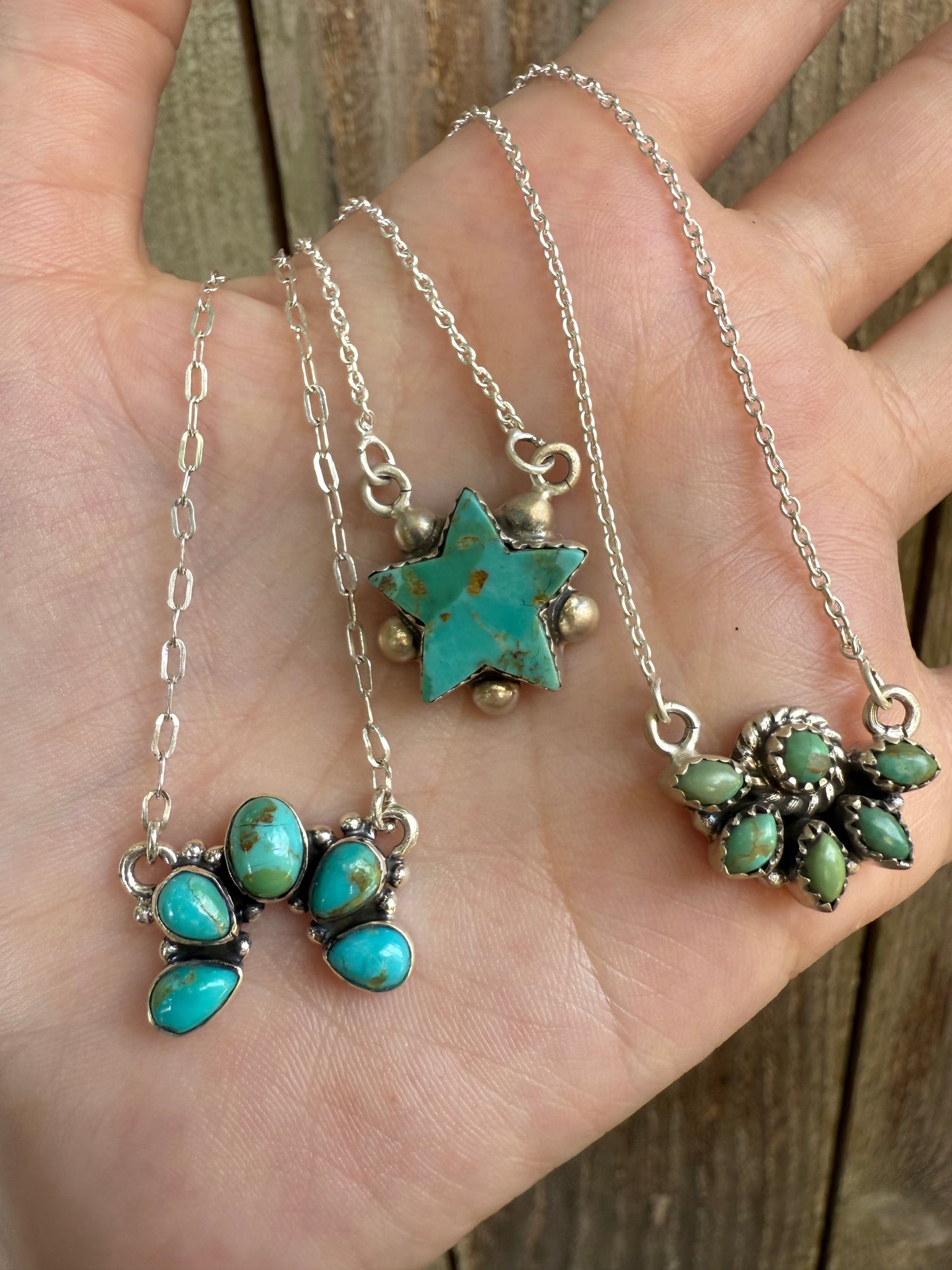 Turquoise Star Sterling Silver Necklace