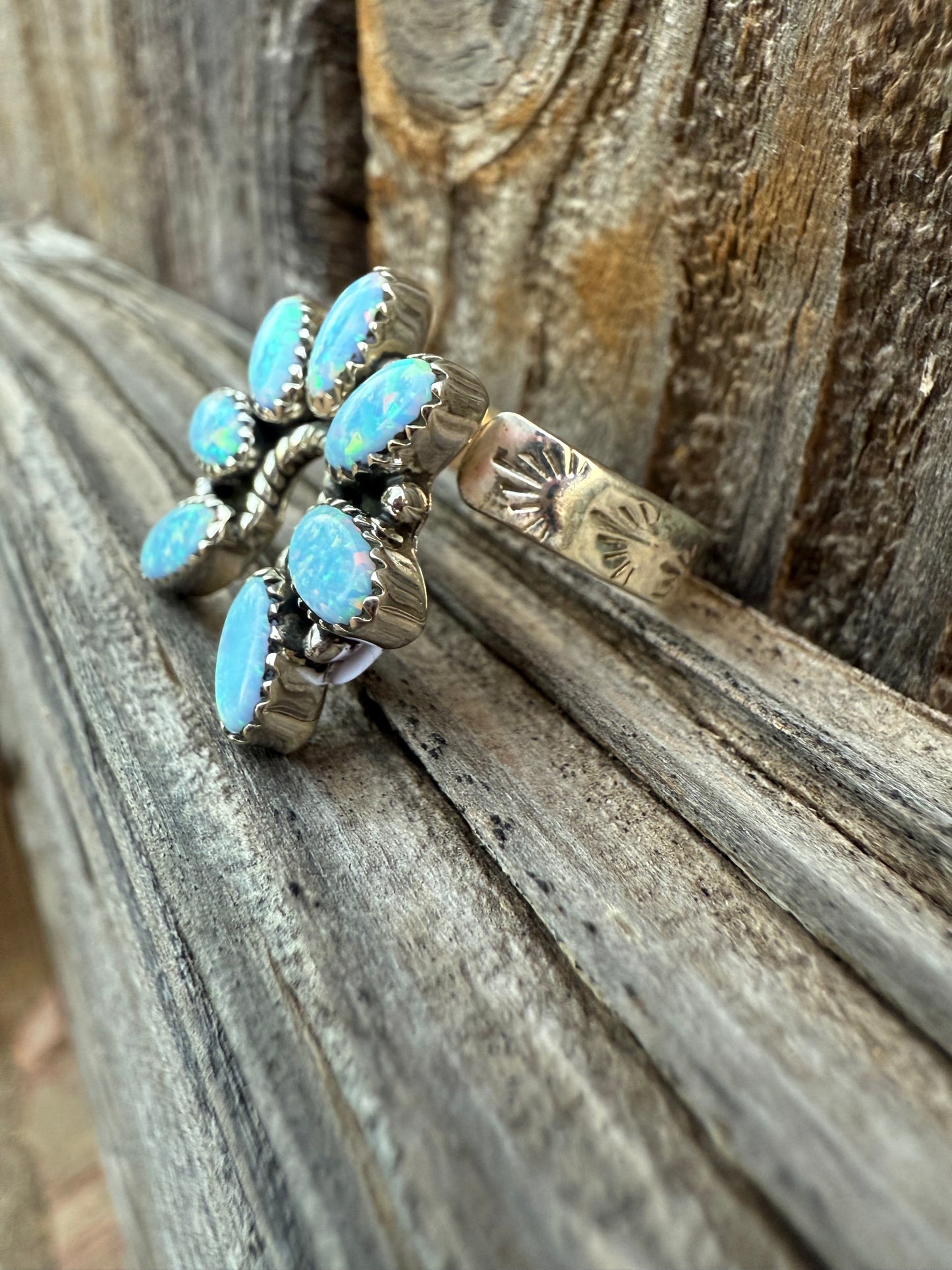 Naja Sterling Silver 925 and Fire Opal Women's Ring Adjustable