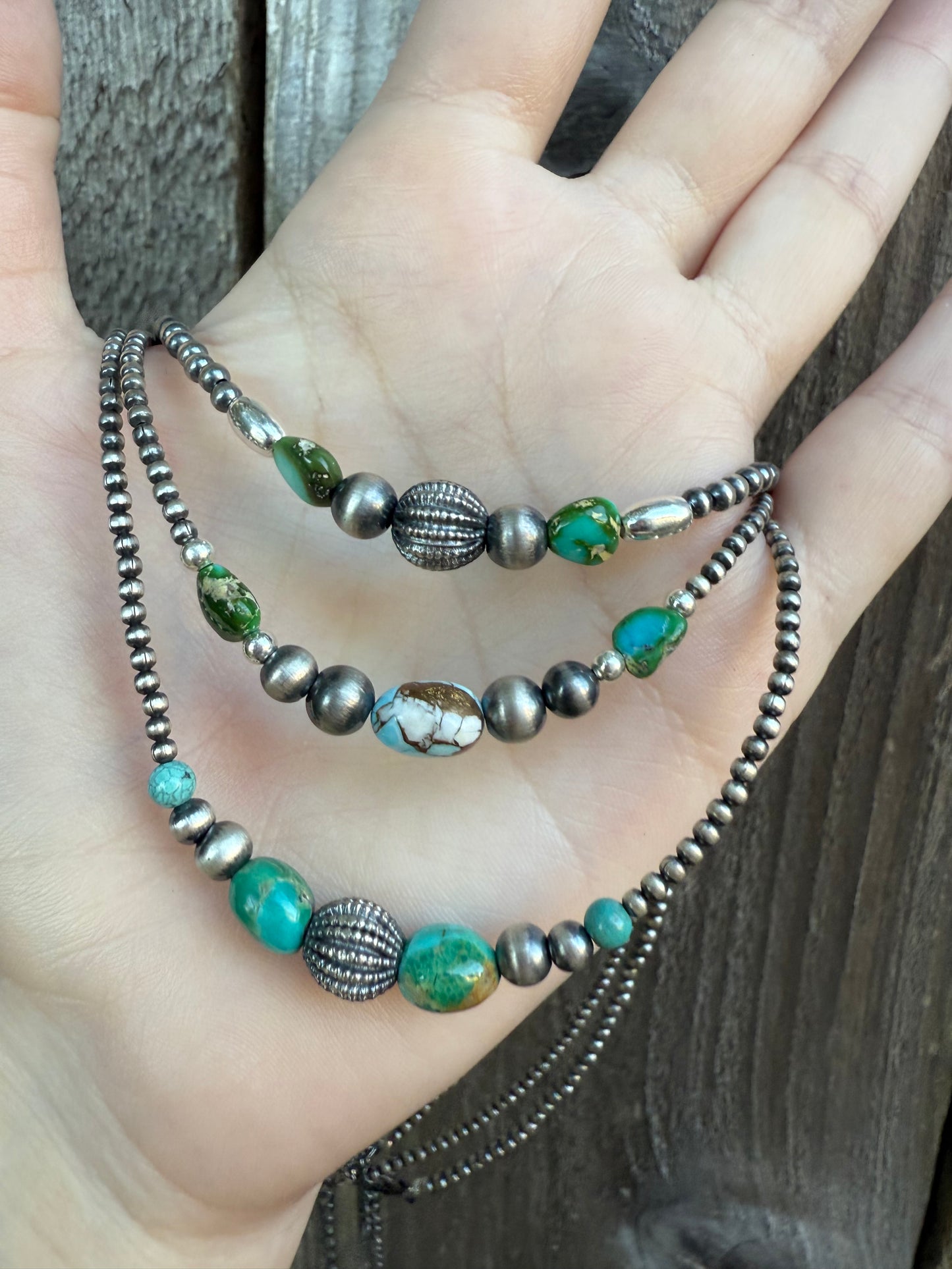 Emerald Valley and Cotton Candy Desert Pearls Sterling Silver Necklace