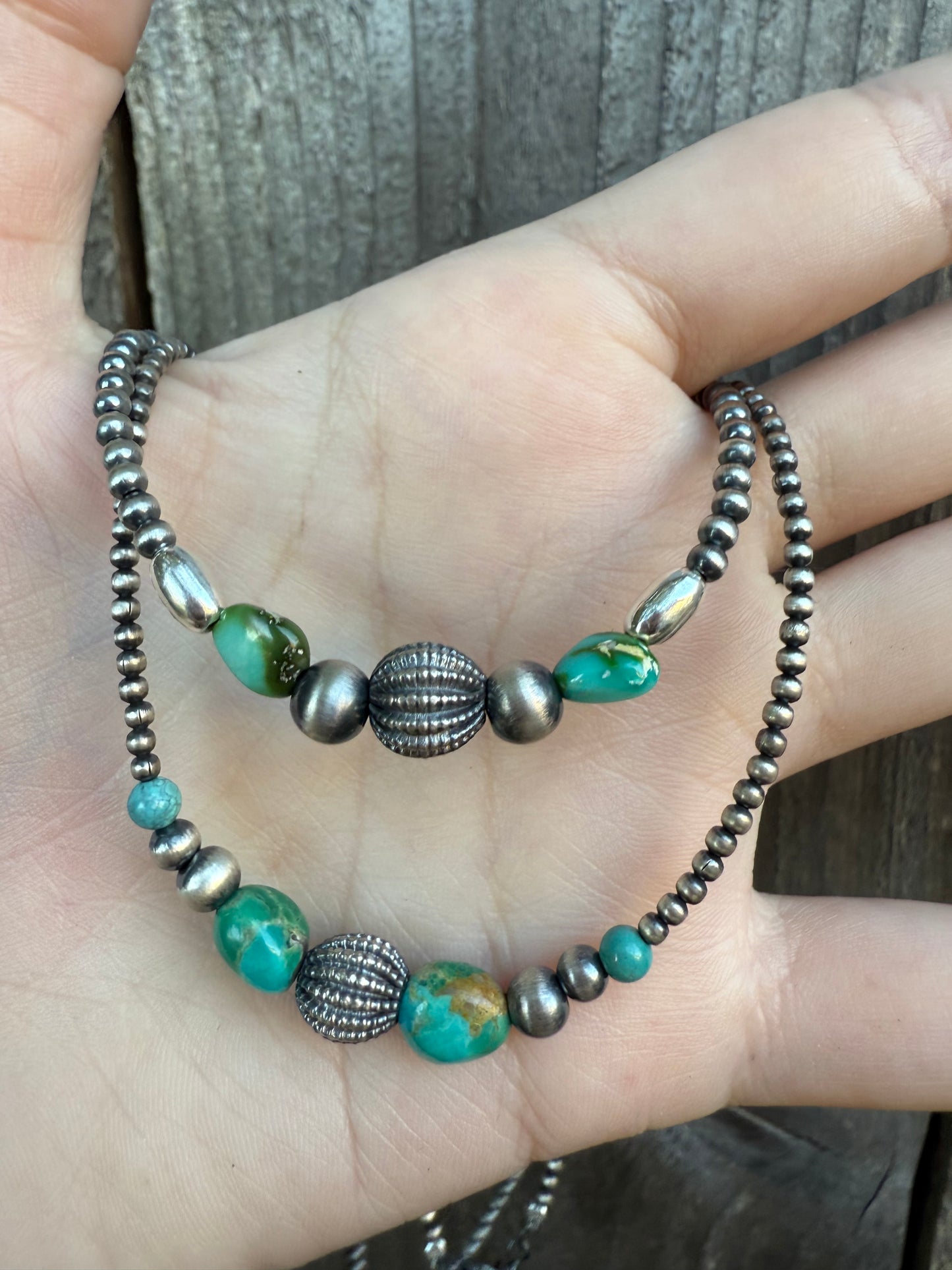 Emerald Valley and Cotton Candy Desert Pearls Sterling Silver Necklace