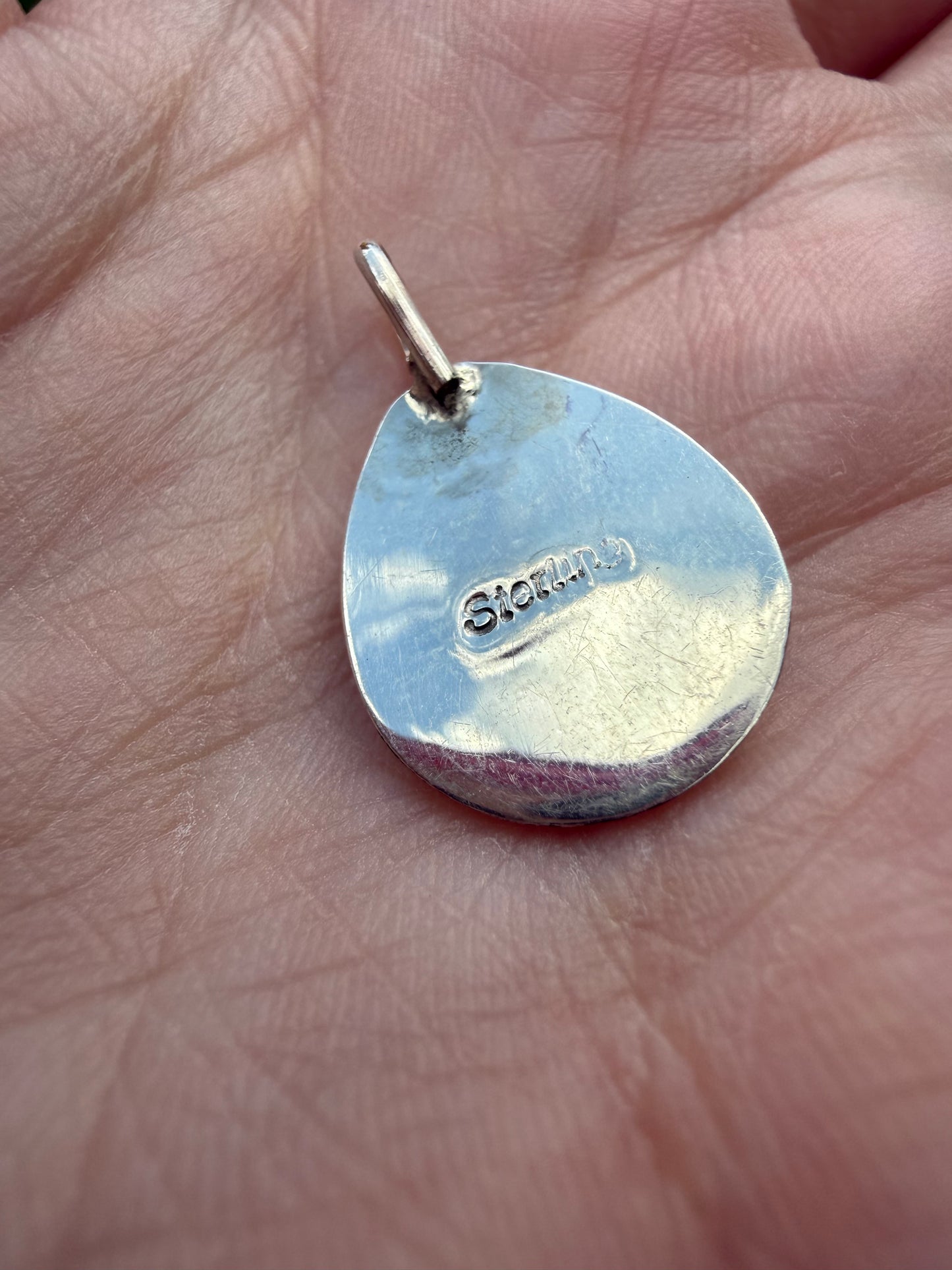 Navajo Bear Paw Turquoise Sterling Silver 925 Pendant