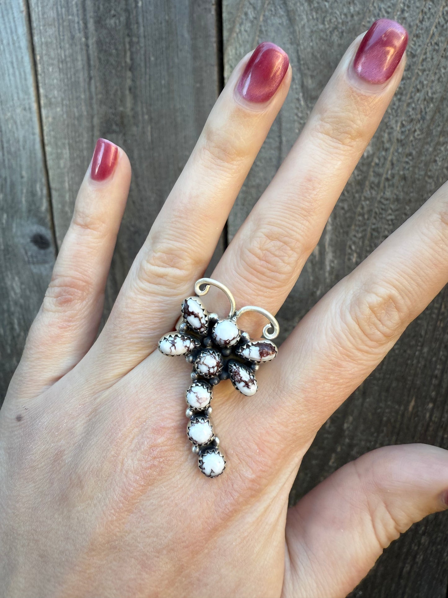 Wild Horse Dragonfly Adjustable Sterling Silver Ring