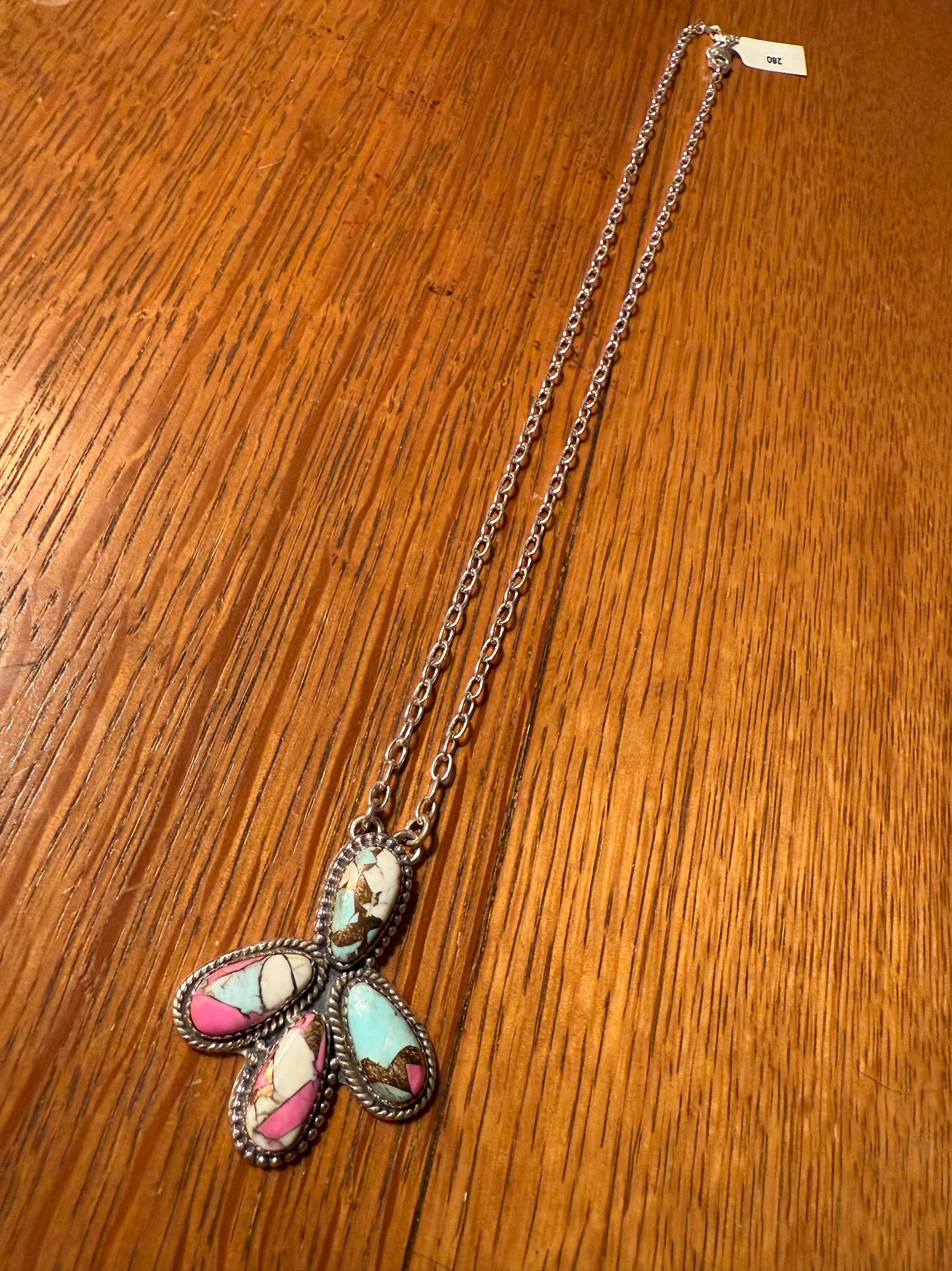 Cotton Candy Sterling Silver 925 Statement Necklace