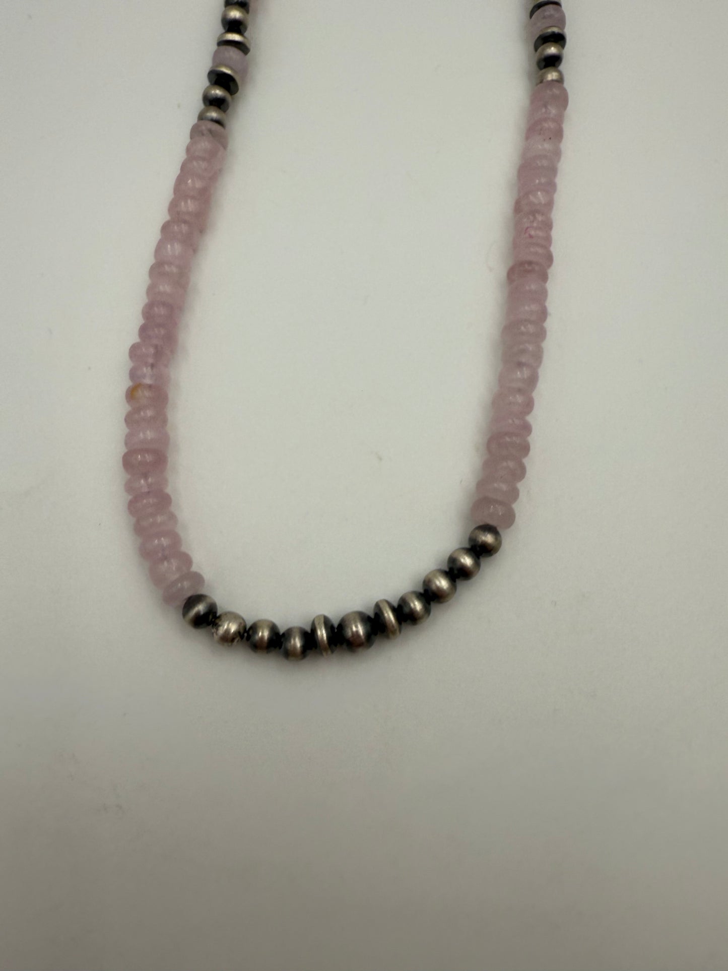 Rose Quartz Desert Pearl Sterling Silver Necklace