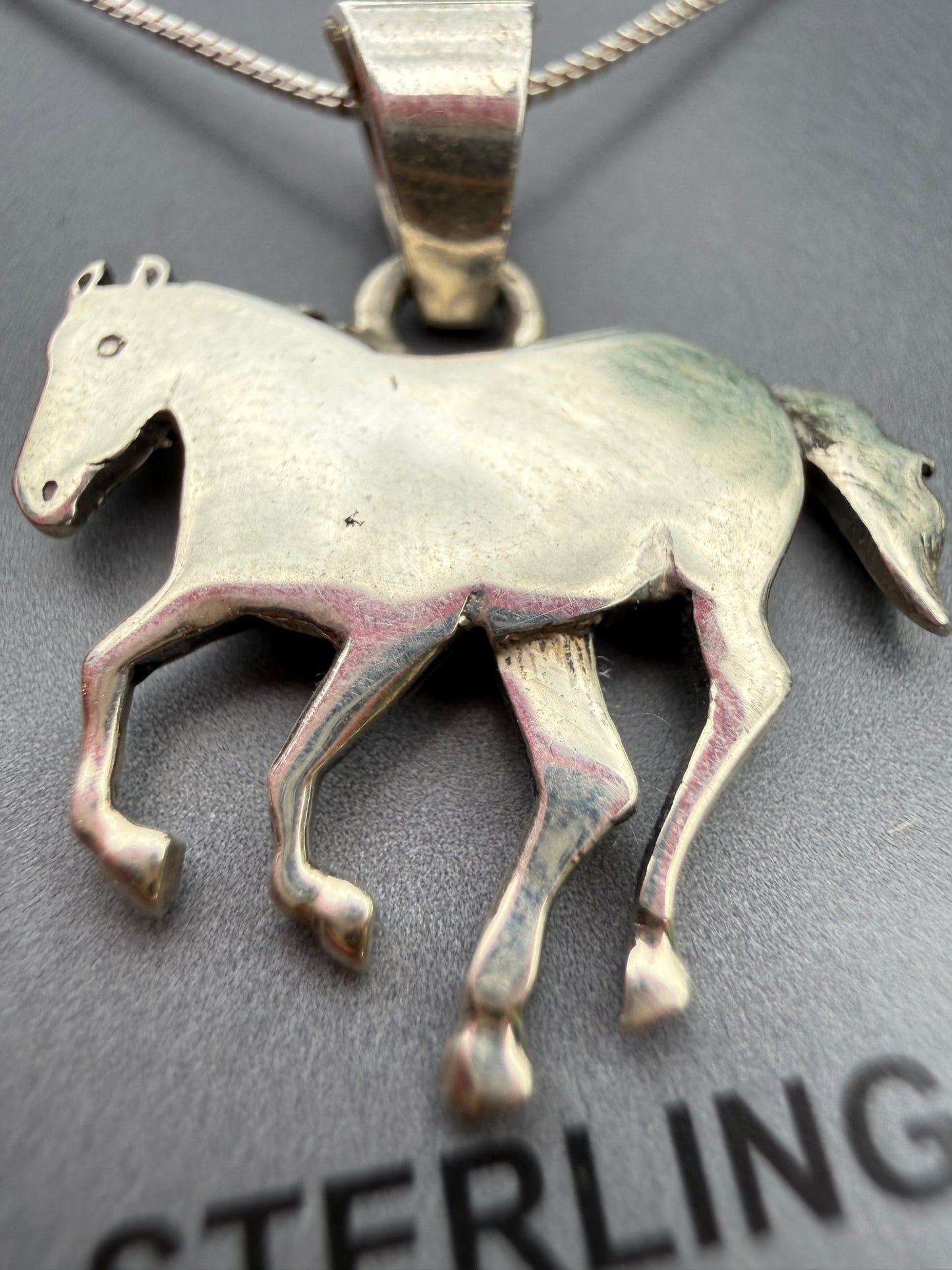 Horse Full Sterling Silver Necklace