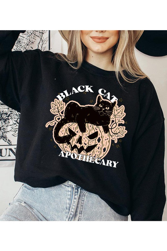 BLACK CAT APOTHECARY UNISEX FLEECE SWEATSHIRT