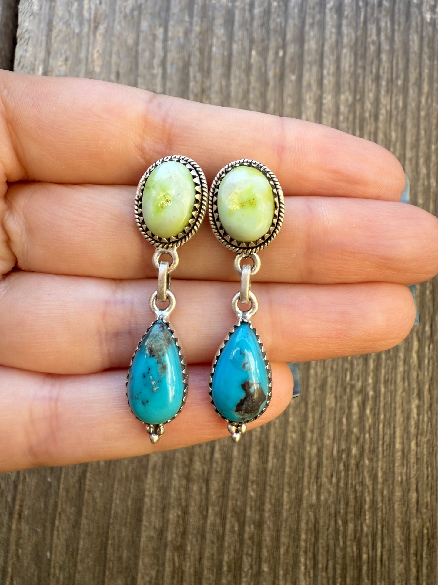 Palomino and Kingman Dangle Sterling Silver Earring