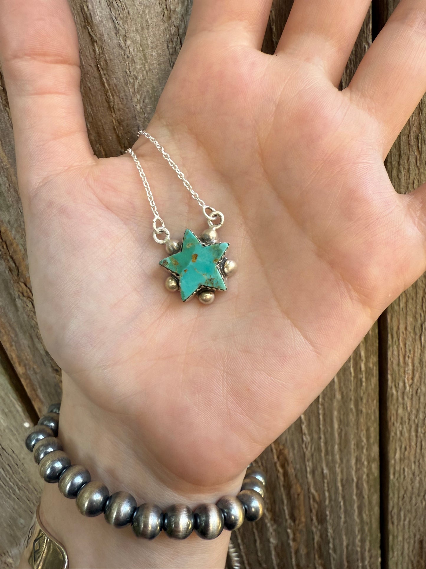 Turquoise Star Sterling Silver Necklace