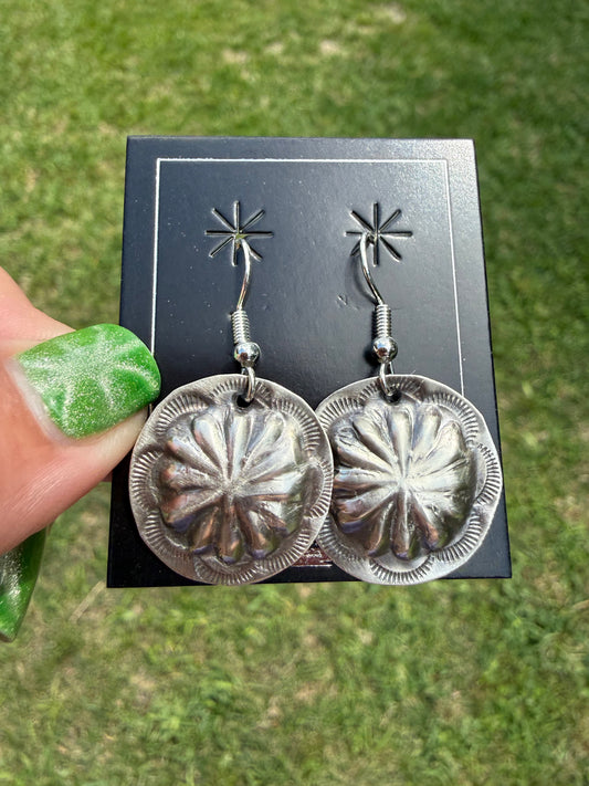 Navajo Concho Dangle Earrings Joan Begay